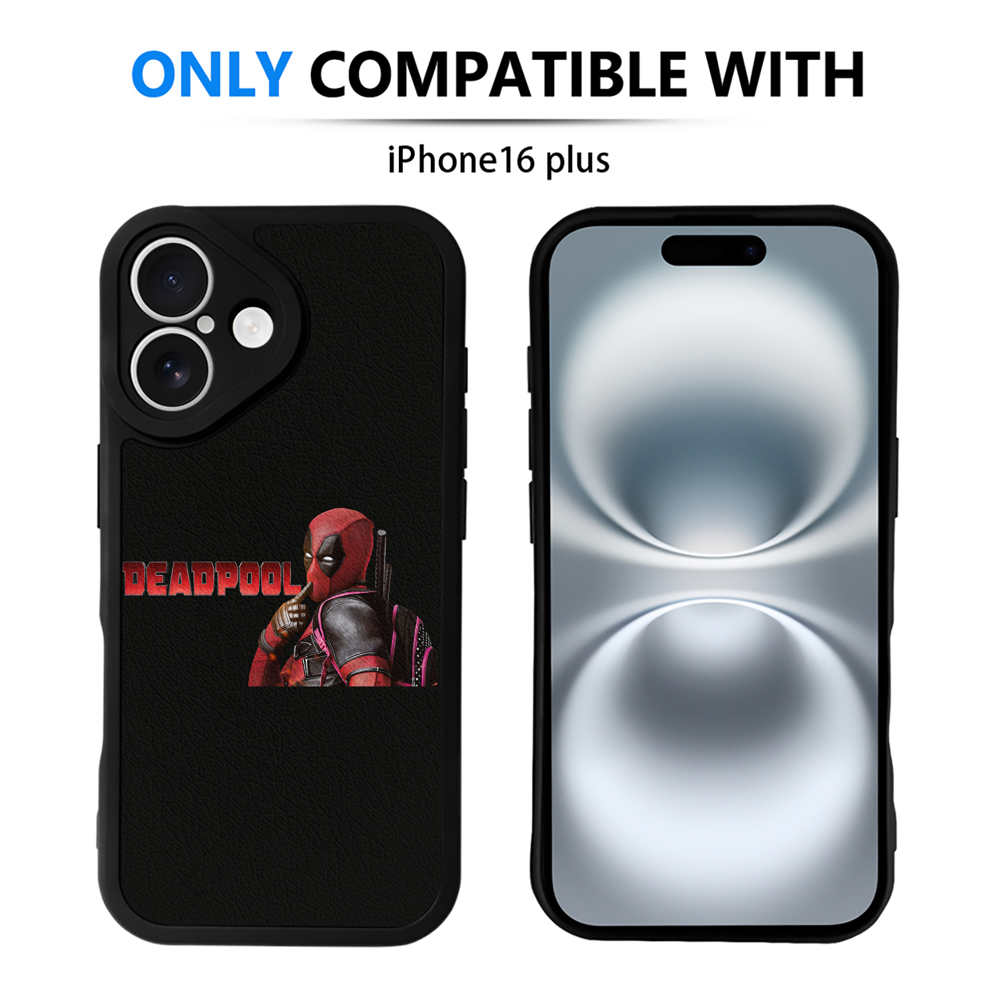 （画像用） Deadpool デッドプール 【iPhone 16シリーズ対応】シリコンスマホケース（レザー調） 材質：シリコン